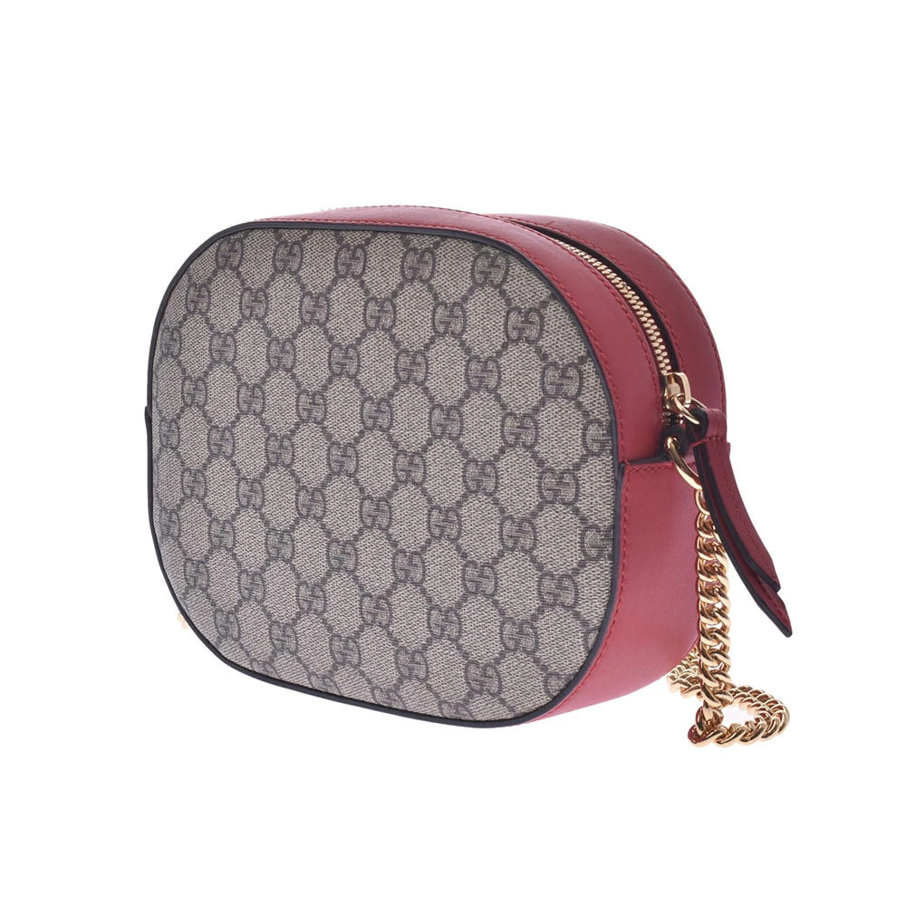 Gucci Holiday Shoulder Canvas Supreme GG Chain Red Bag Collection Beige